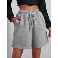 Shein drawstring waist slant pocket track shorts l