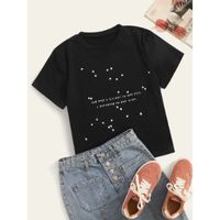 Shein star & slogan graphic tee xs