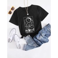 Moon and star print tee l