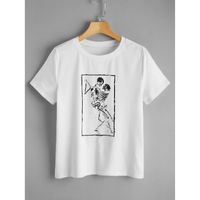 Skeleton print short sleeve tee l