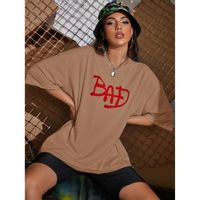 Drop shoulder letter graphic longline tee s