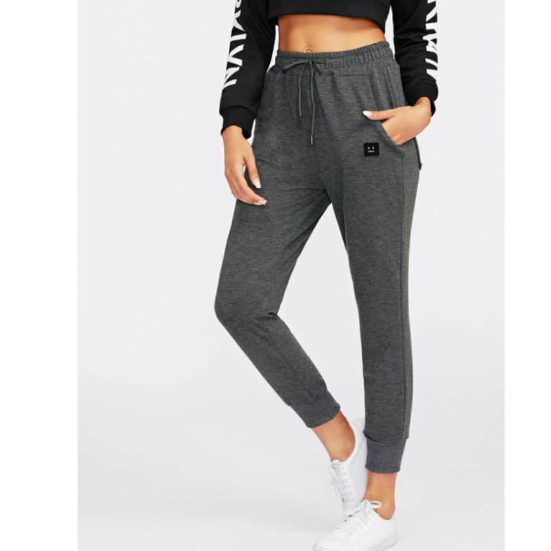 Face patch graphic drawstring joggers m