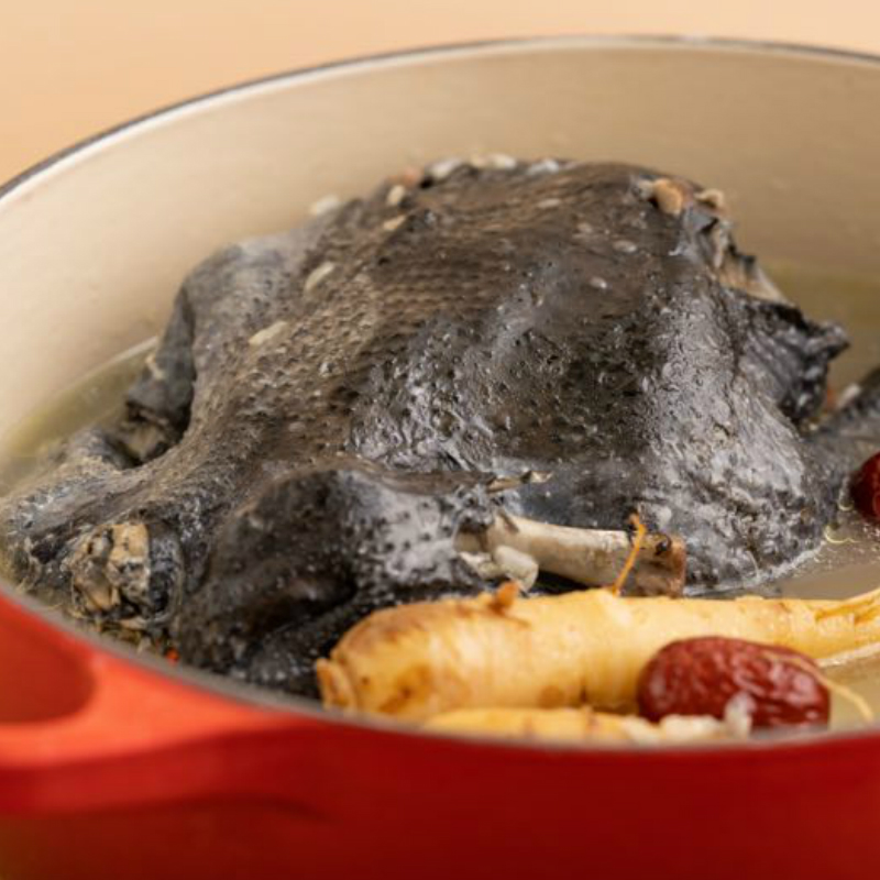 Korean ginseng black bone chicken soup with fish m