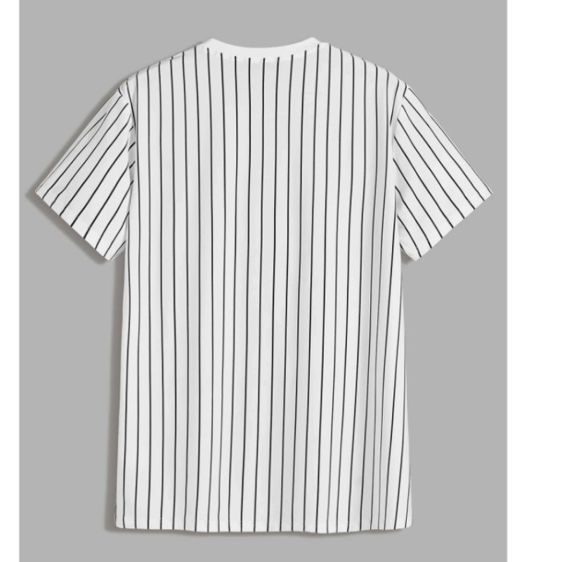 Men letter graphic striped tee m
