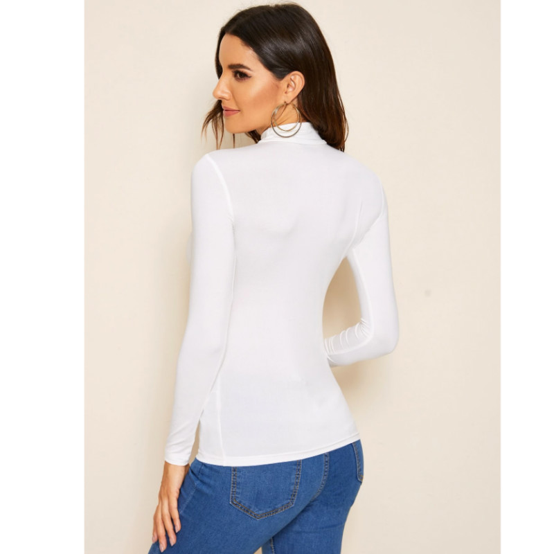 Solid form-fitting turtleneck top s