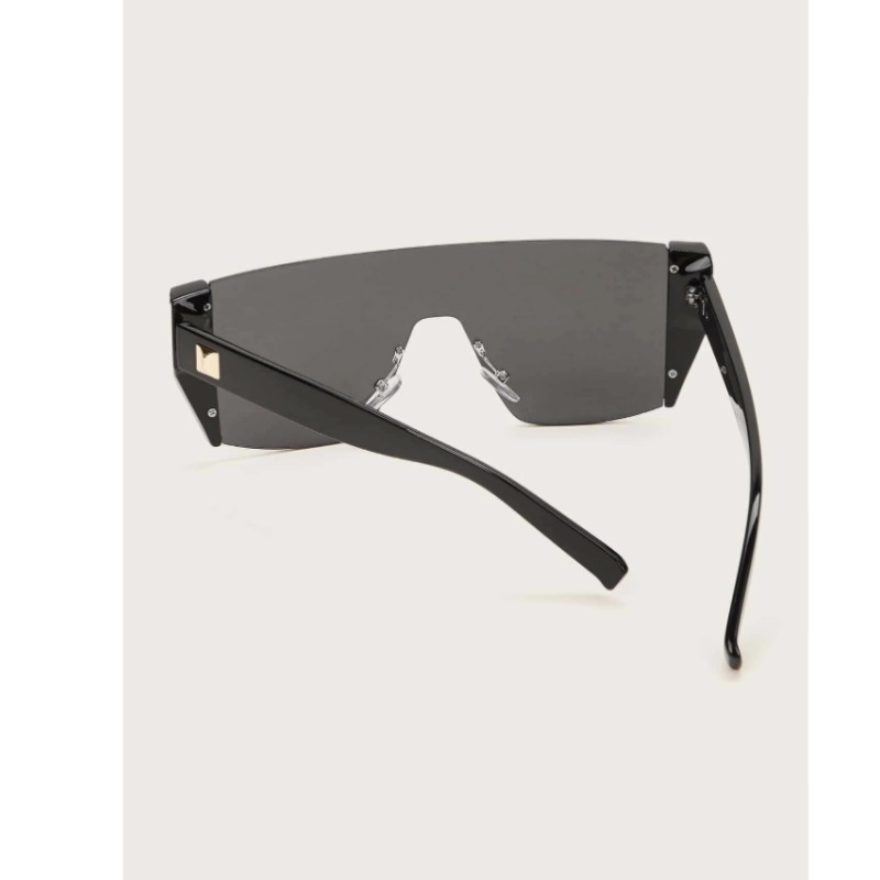 Rimless flat top shield sunglasses