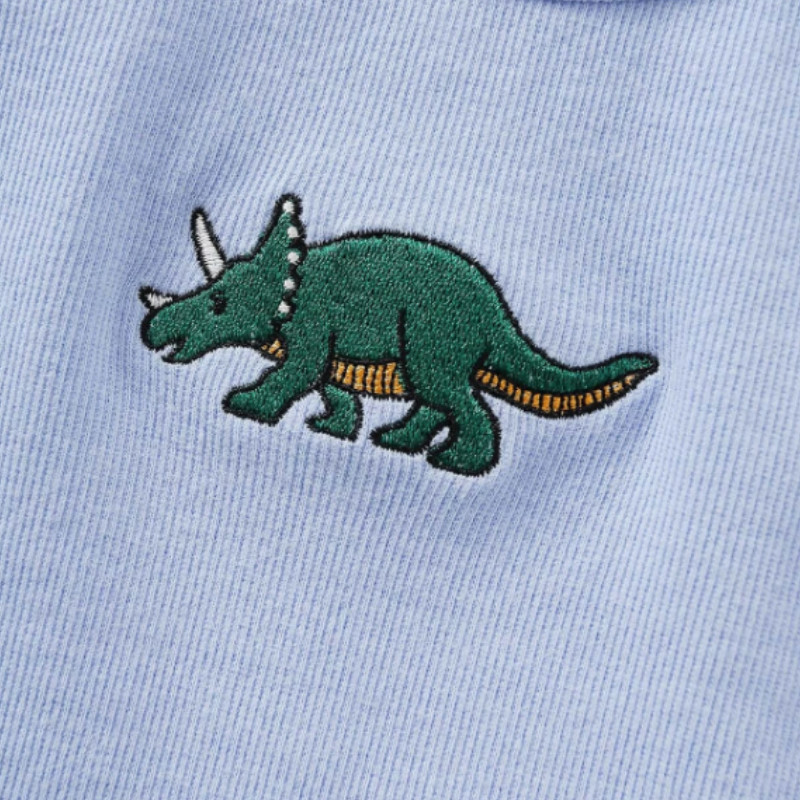 Dinosaur embroidery rib-knit tank top s