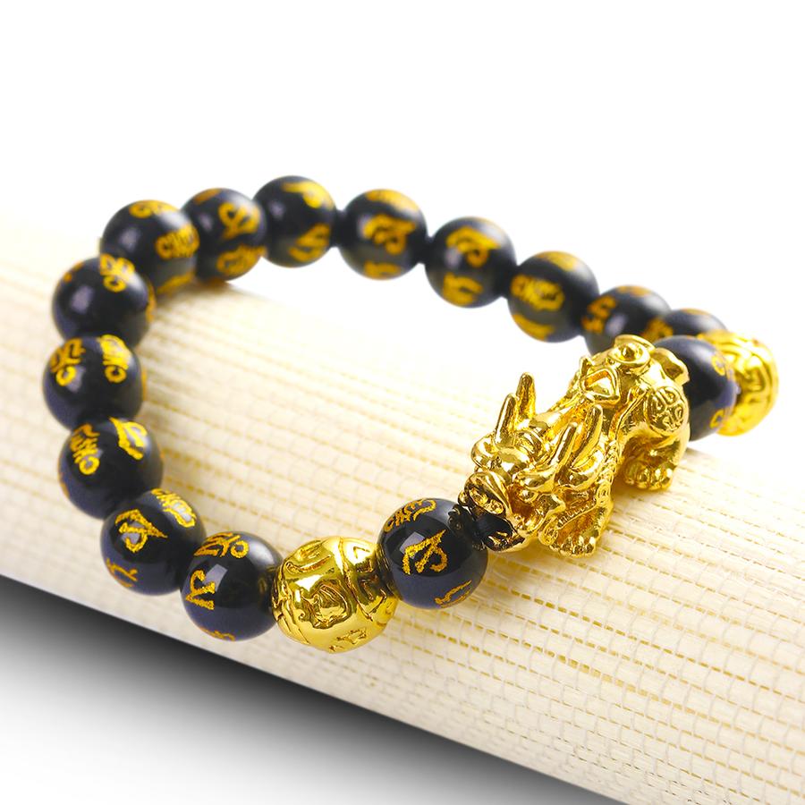 Feng shui black obsidian wealth bracelet  