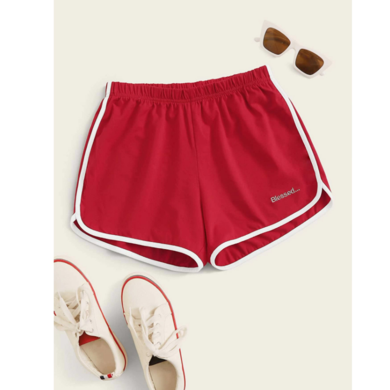 Letter embroidery dolphin shorts m
