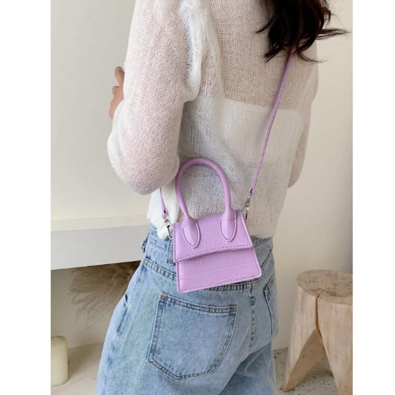 Mini flap satchel bag