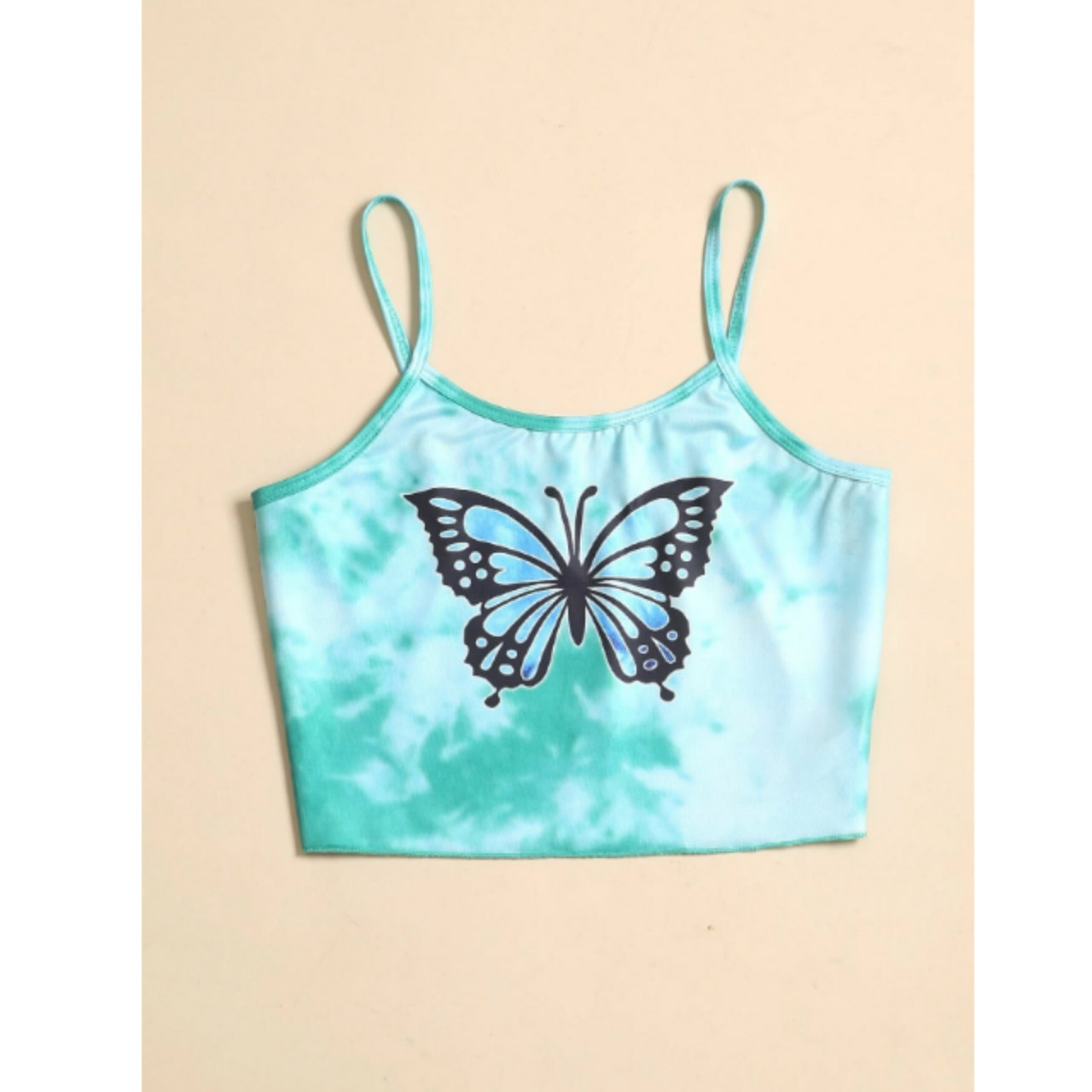 Tie dye butterfly print cami top m