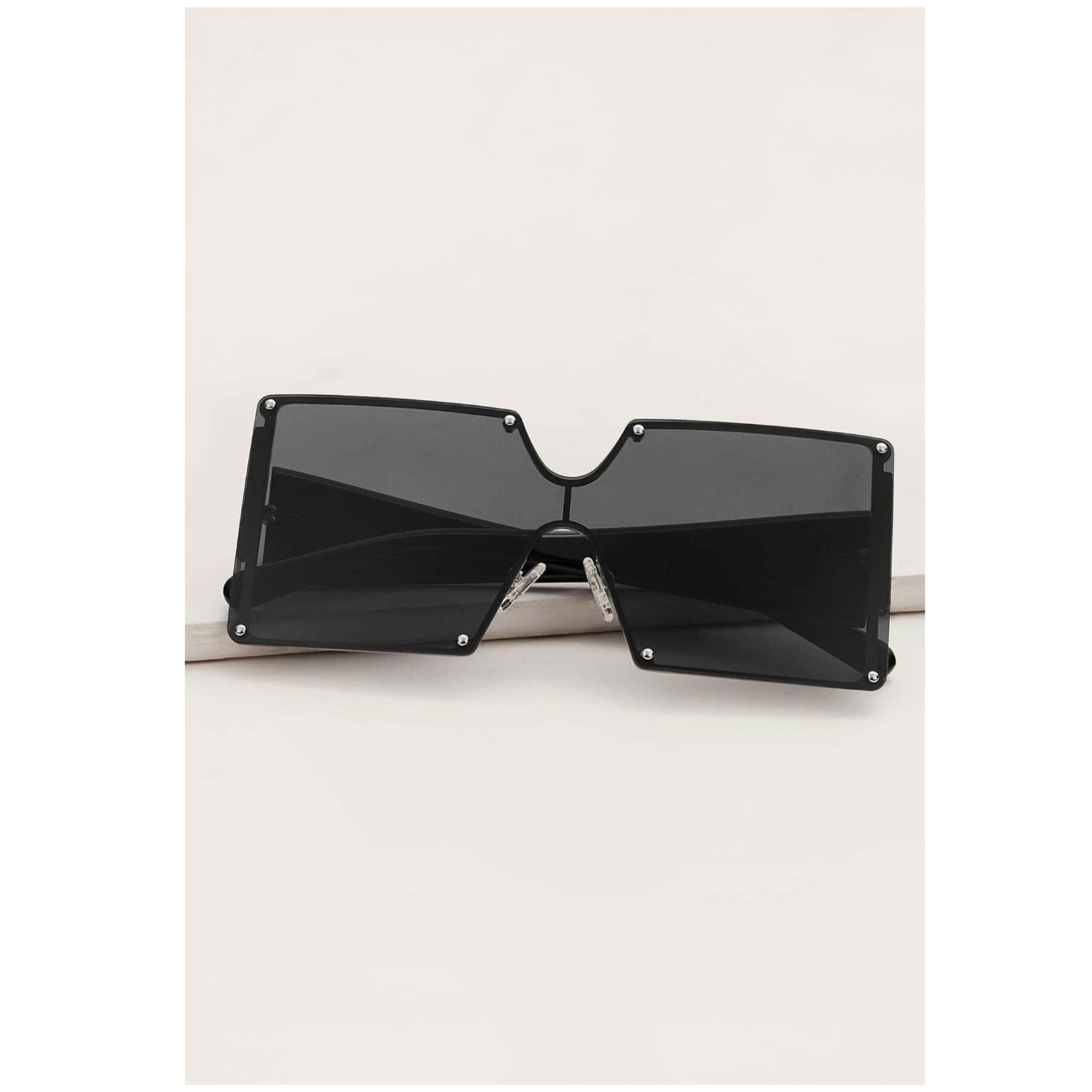 Rivet decor sunglasses with case