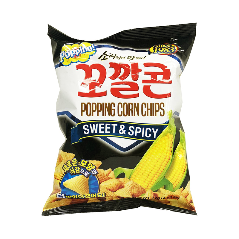 Lotte sweet and spicy popping corn chips