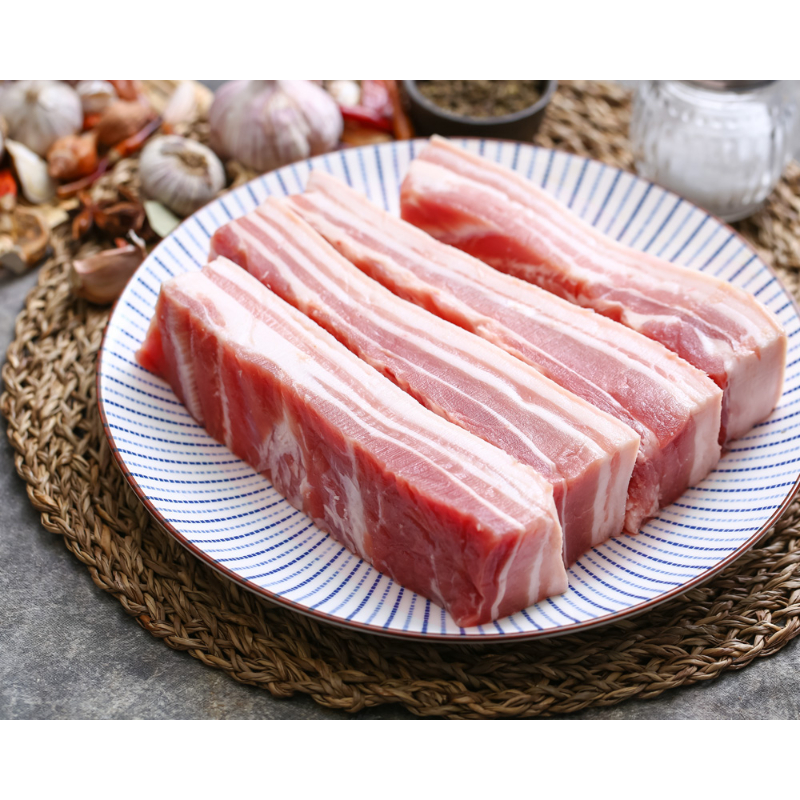 German imported pork belly with skin