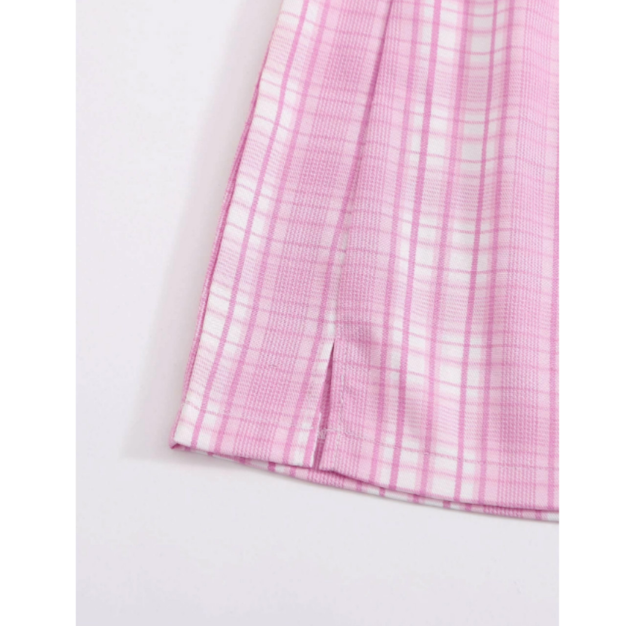 Tartan plaid zipper back mini skirt m