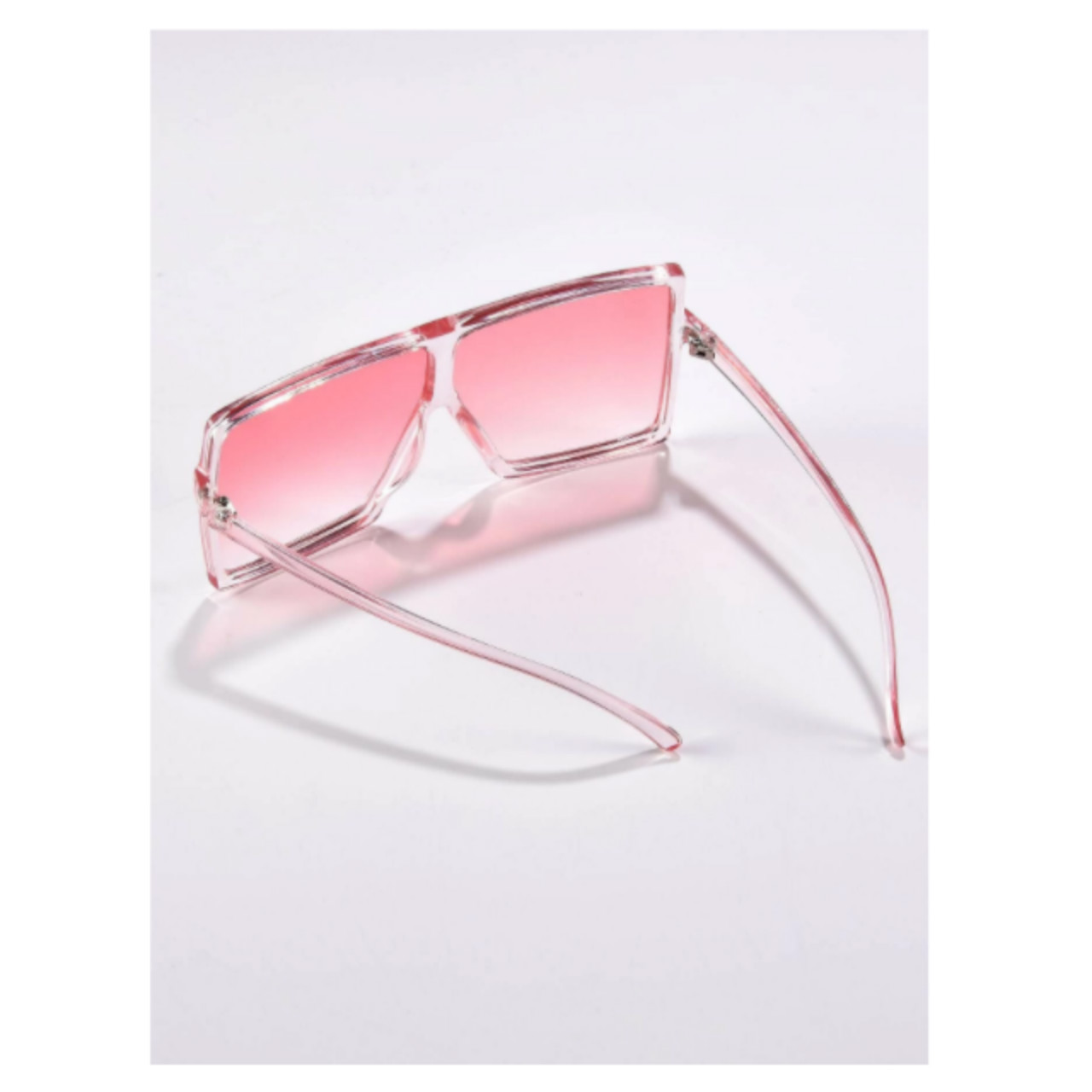 Pink square translucent sunglasses