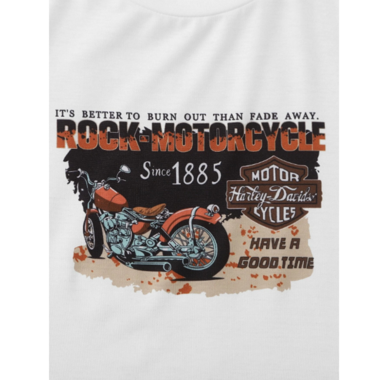 Motorcycle & letter graphic crop tee s