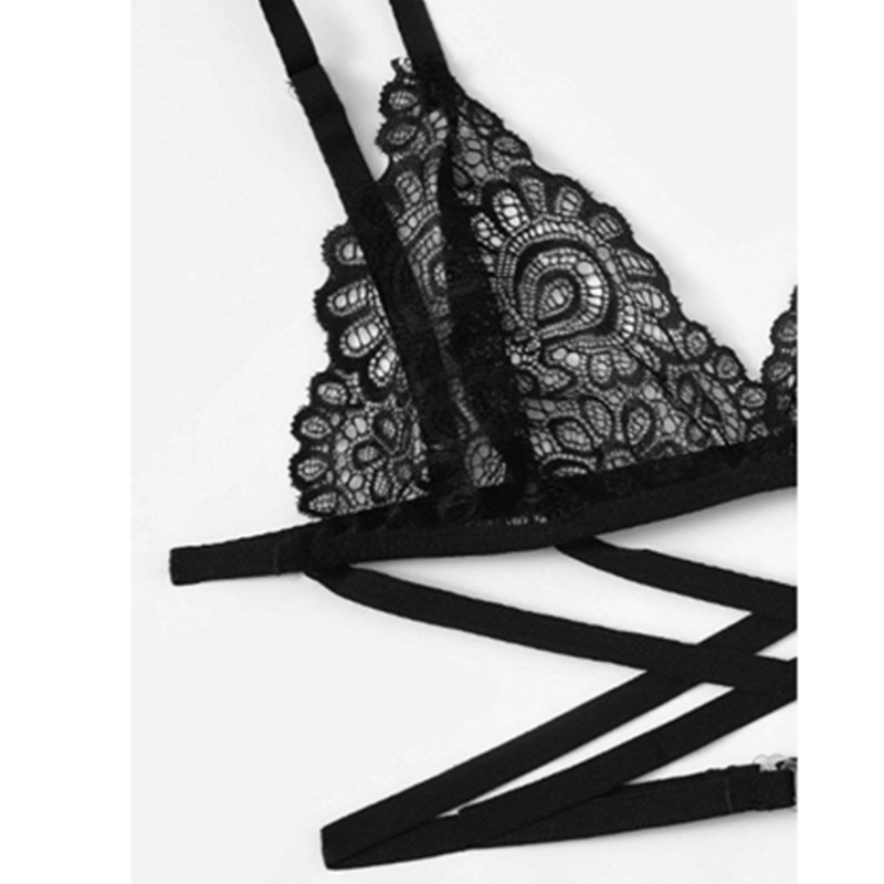 Criss cross ladder cut-out lingerie set s